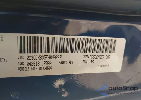 2015 Dodge Charger Se из США, поврежденный, VIN 2C3CDXBG5FH840207